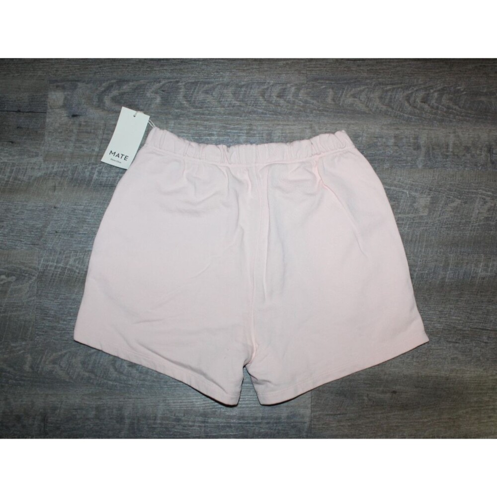 Mate The Label Women's Organic Fleece Pocket Shorts CON Pink NEW SZ M $88 - Picture 4 of 4